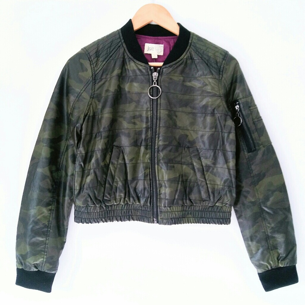 Camo print bomber jacket S